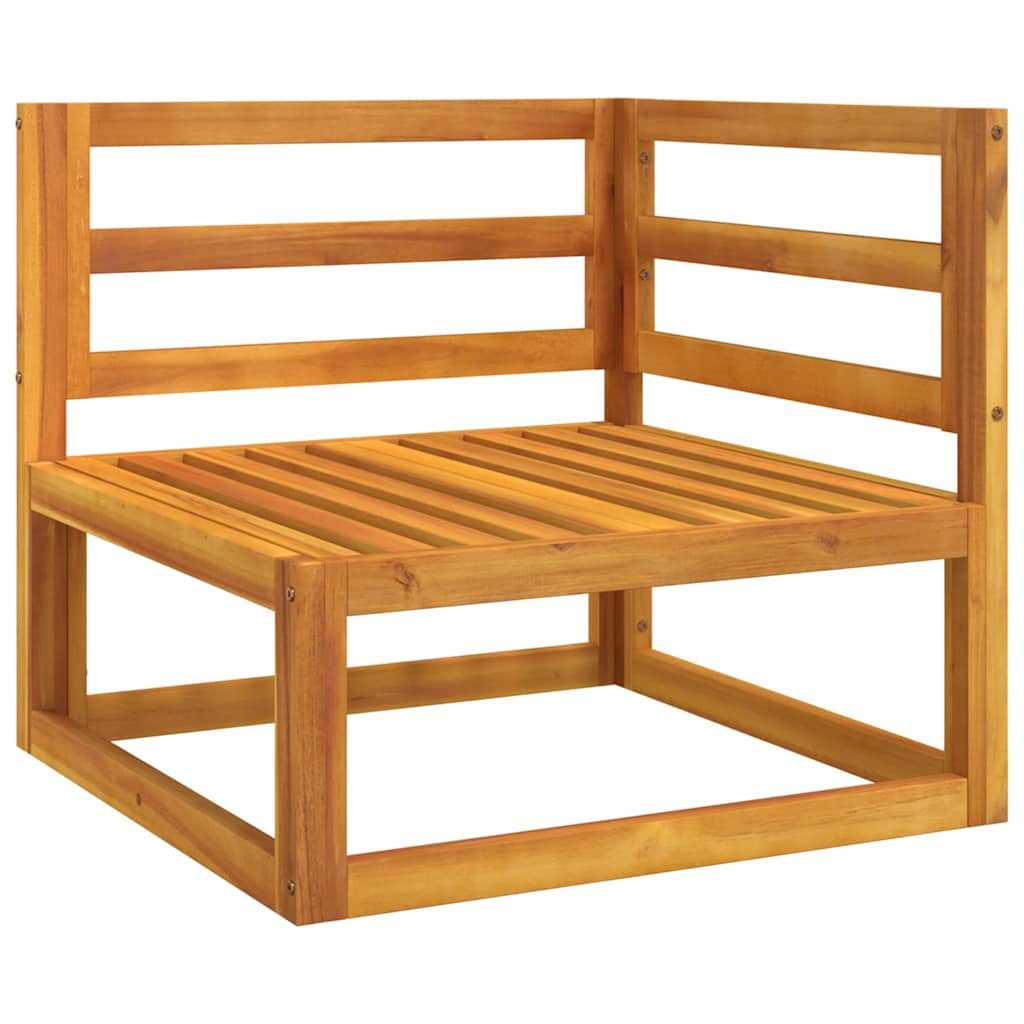 vidaXL Canapé d'angle modulable avec coussins gris clair Bois d'acacia massif