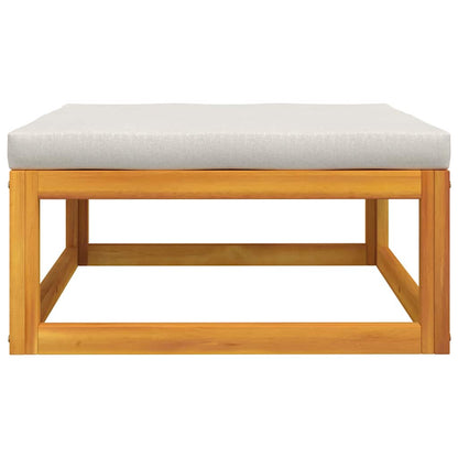 vidaXL Tabouret de jardin avec coussins gris clair Bois d'acacia massif