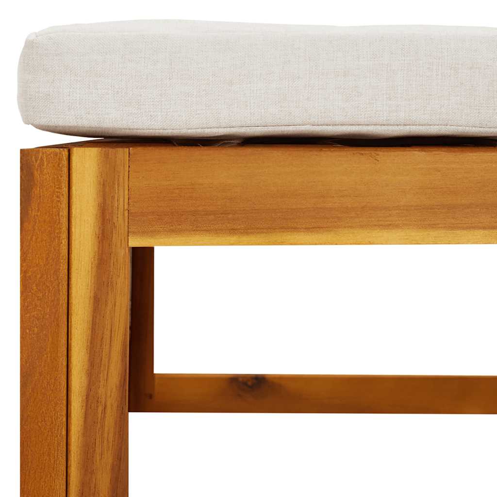 vidaXL Tabouret de jardin avec coussins gris clair Bois d'acacia massif