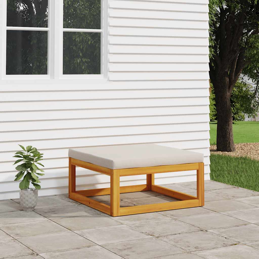 vidaXL Tabouret de jardin avec coussins gris clair Bois d'acacia massif