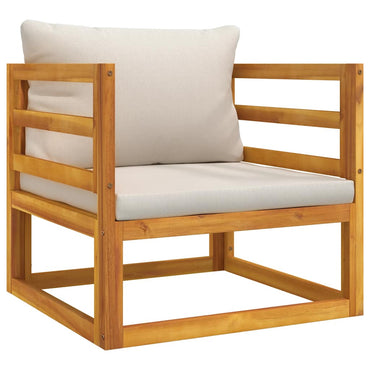 vidaXL Fauteuil de jardin avec coussins gris clair en bois d'acacia massif