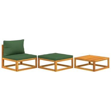 vidaXL Ensemble de salon de jardin 3 pcs avec coussins Bois d'acacia massif
