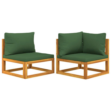 vidaXL Ensemble de canapés de jardin 2 pcs avec coussins Bois d'acacia massif