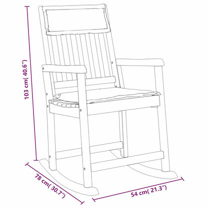 vidaXL Fauteuil à bascule avec coussin Bois d'acacia massif