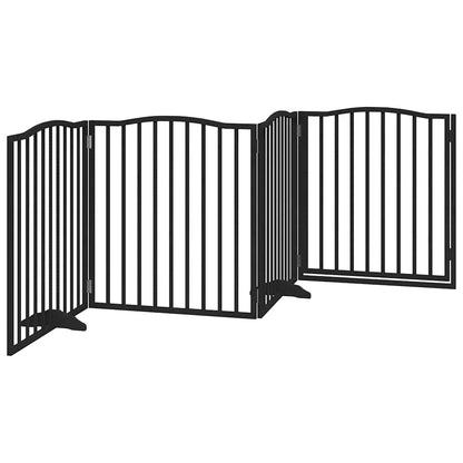 vidaXL Parc à Chiens 4 Panneaux Pliable avec Porte Noir 320 cm Bois de Peuplier