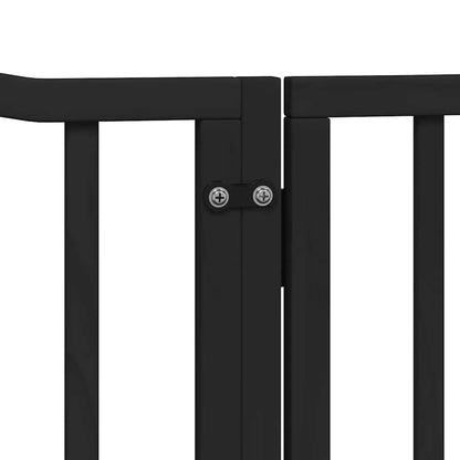 vidaXL Parc à Chiens 4 Panneaux Pliable avec Porte Noir 320 cm Bois de Peuplier