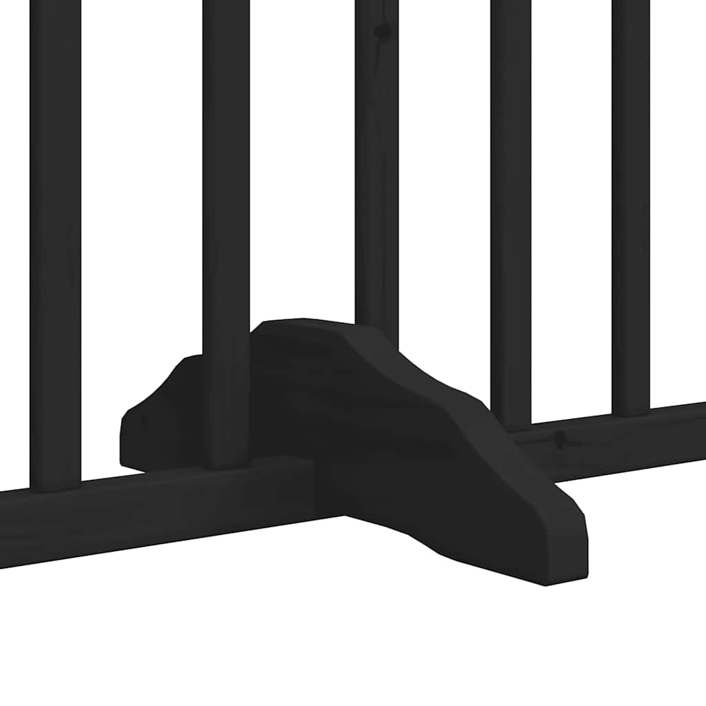vidaXL Parc à Chiens 4 Panneaux Pliable avec Porte Noir 320 cm Bois de Peuplier