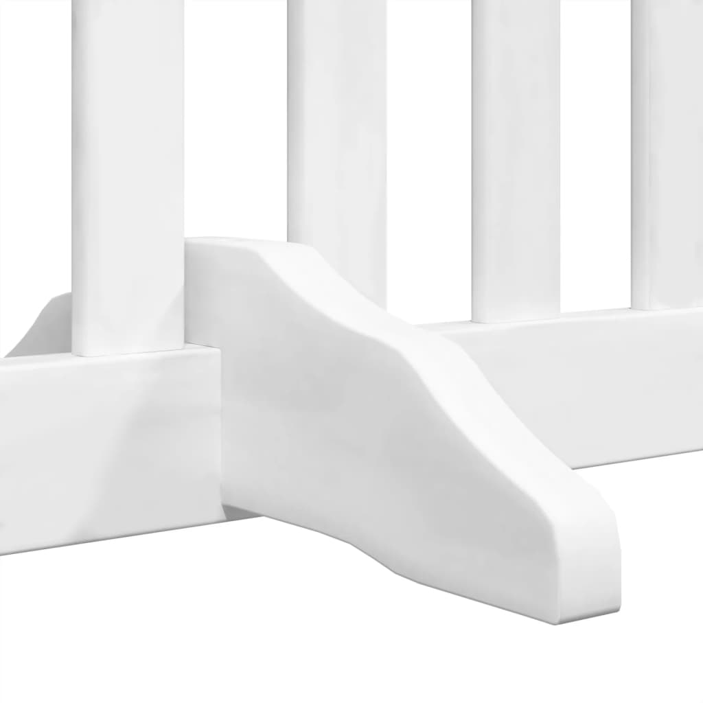 vidaXL Barrière pour chien à 4 pans avec porte Pliable Blanc 320 cm Bois de peuplier