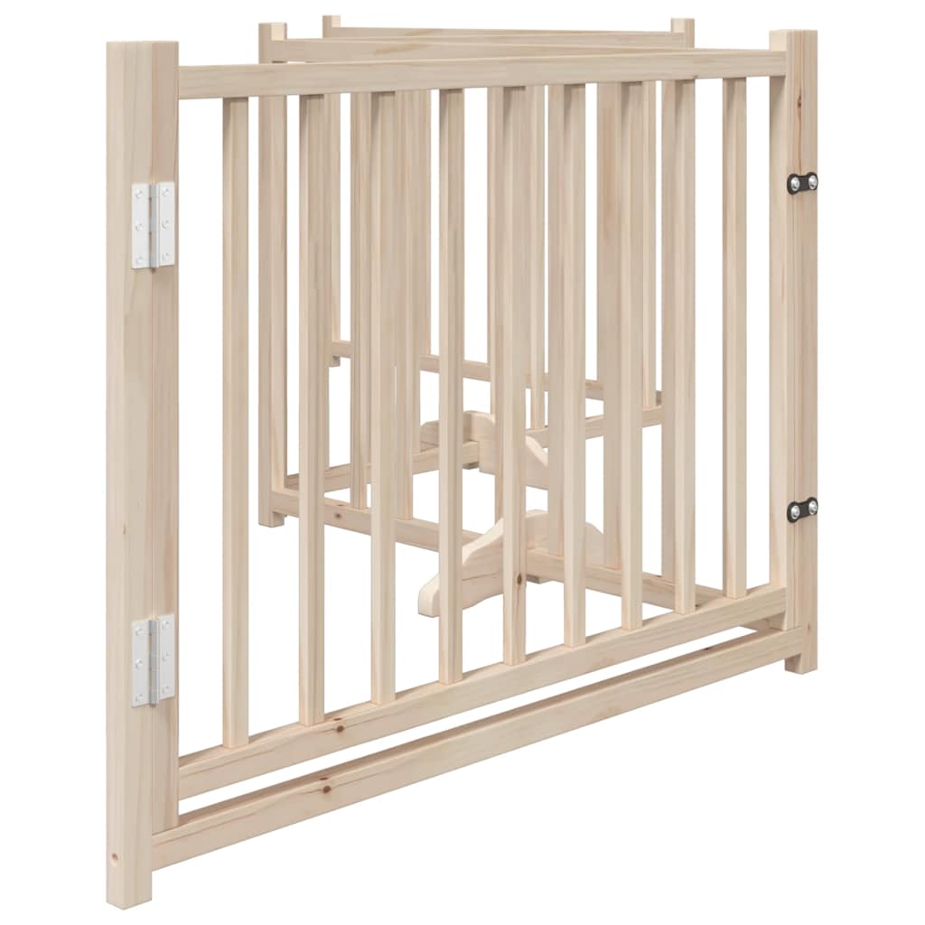 vidaXL 4-tlg. Hundetor mit Tür Faltbar 320 cm Massivholz Tanne