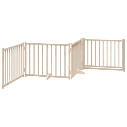 vidaXL 4-tlg. Hundetor mit Tür Faltbar 320 cm Massivholz Tanne
