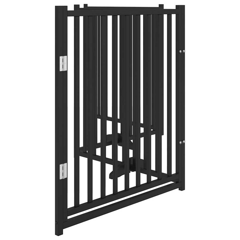 vidaXL 4-tlg. Hundetor mit Tür Faltbar Schwarz 320 cm Massivholz Tanne