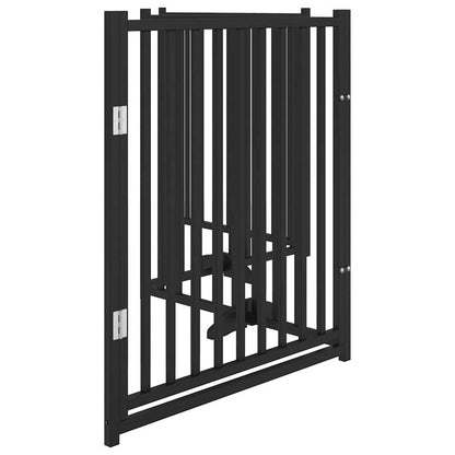 vidaXL 4-tlg. Hundetor mit Tür Faltbar Schwarz 320 cm Massivholz Tanne
