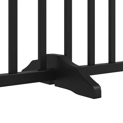 vidaXL 4-tlg. Hundetor mit Tür Faltbar Schwarz 320 cm Massivholz Tanne