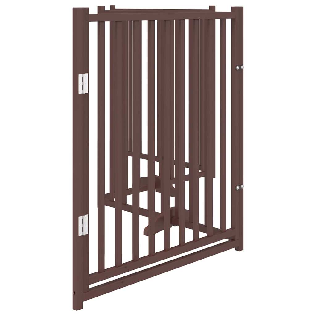 vidaXL Barrière pour chien à 4 pans avec porte Pliable Marron Chêne 320 cm Bois de sapin