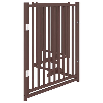 vidaXL Barrière pour chien à 4 pans avec porte Pliable Marron Chêne 320 cm Bois de sapin
