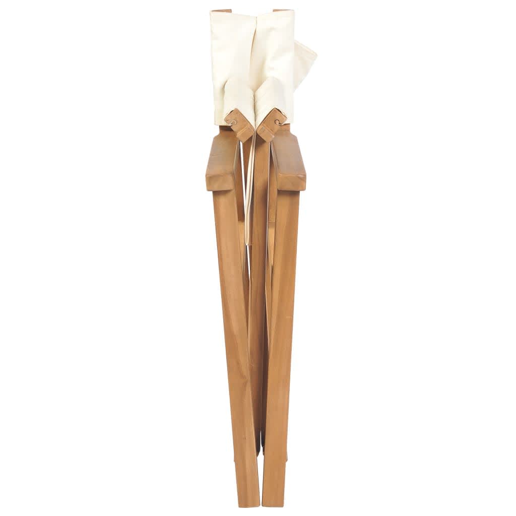 vidaXL Chaises de réalisateur 2 pcs. Pliantes Crème Bois de teck massif