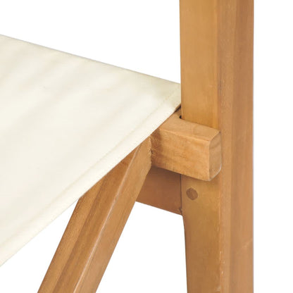 vidaXL Chaises de réalisateur 2 pcs. Pliantes Crème Bois de teck massif