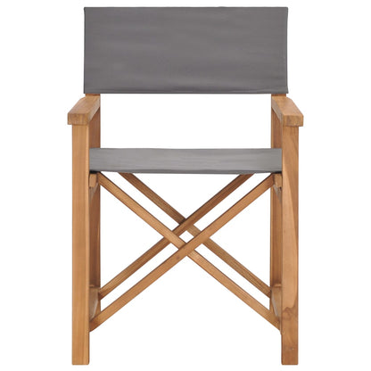 vidaXL Regiestühle 2 Stk. Klappbar Grau Massivholz Teak