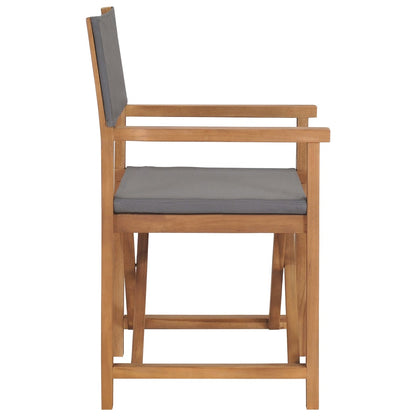 vidaXL Regiestühle 2 Stk. Klappbar Grau Massivholz Teak