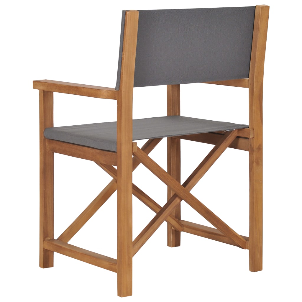 vidaXL Regiestühle 2 Stk. Klappbar Grau Massivholz Teak