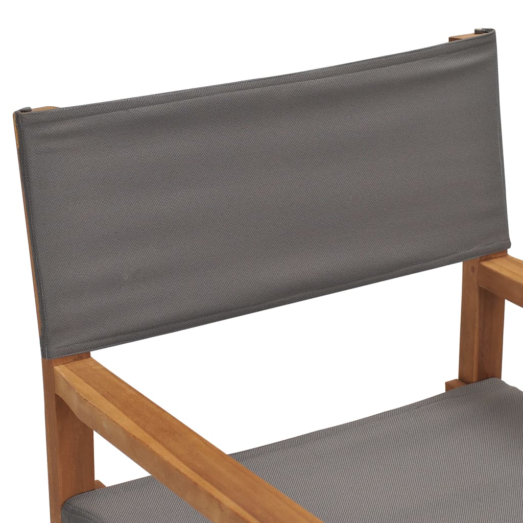 vidaXL Regiestühle 2 Stk. Klappbar Grau Massivholz Teak