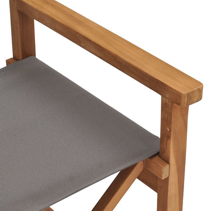 vidaXL Regiestühle 2 Stk. Klappbar Grau Massivholz Teak