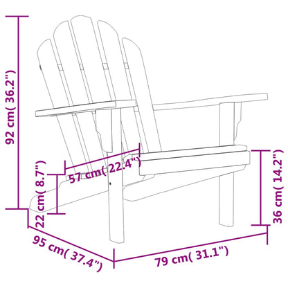 vidaXL Chaise de jardin Adirondack 79x95x92 cm Bois de teck massif