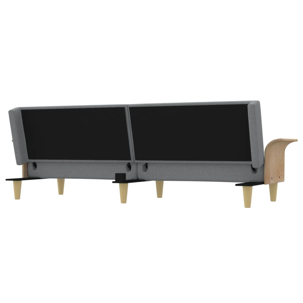vidaXL Schlafsofa mit Armlehnen Hellgrau Stoff