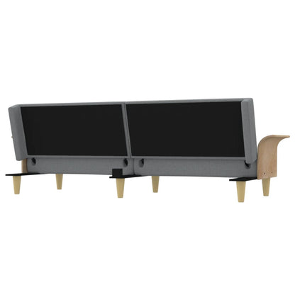 vidaXL Schlafsofa mit Armlehnen Hellgrau Stoff