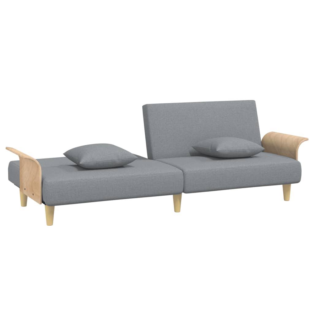 vidaXL Schlafsofa mit Armlehnen Hellgrau Stoff