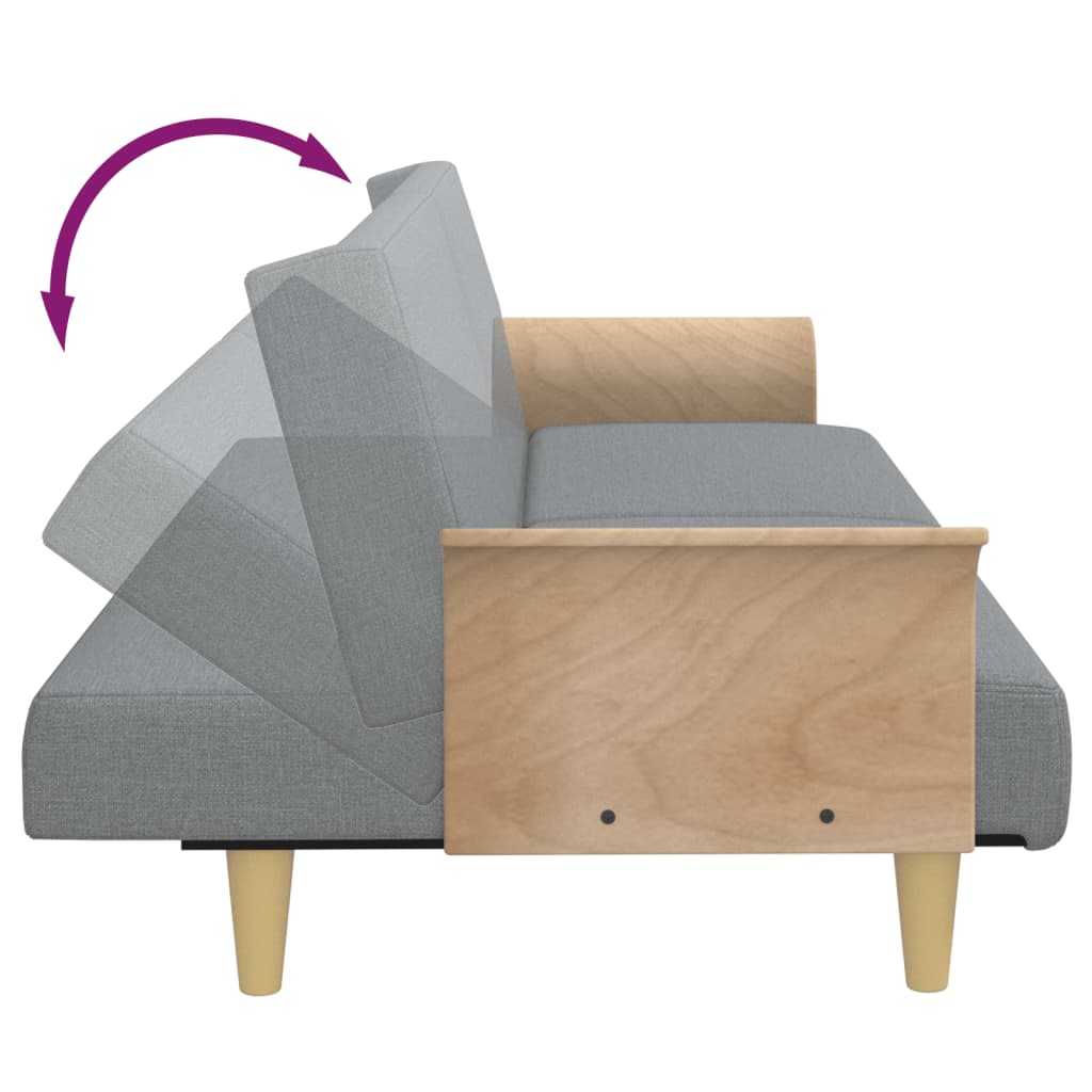 vidaXL Schlafsofa mit Armlehnen Hellgrau Stoff