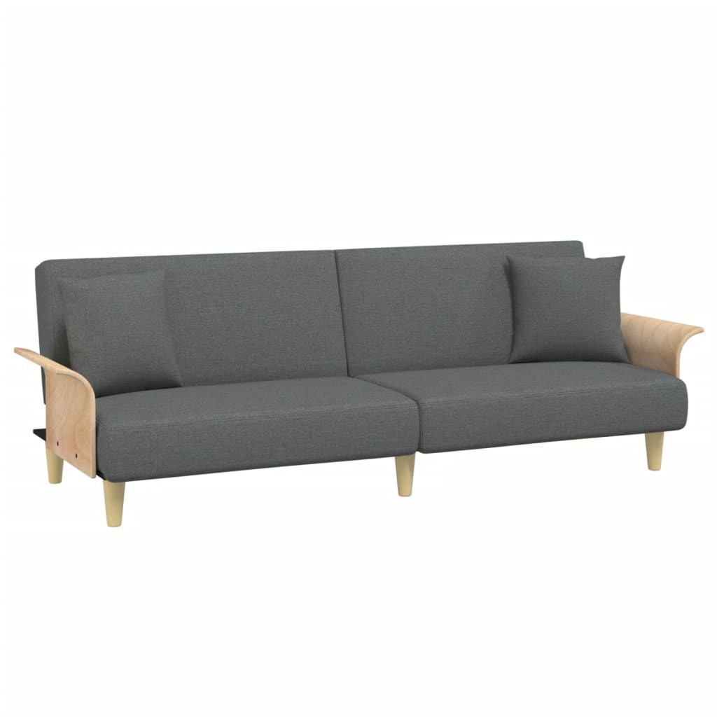 vidaXL Schlafsofa mit Armlehnen Dunkelgrau Stoff