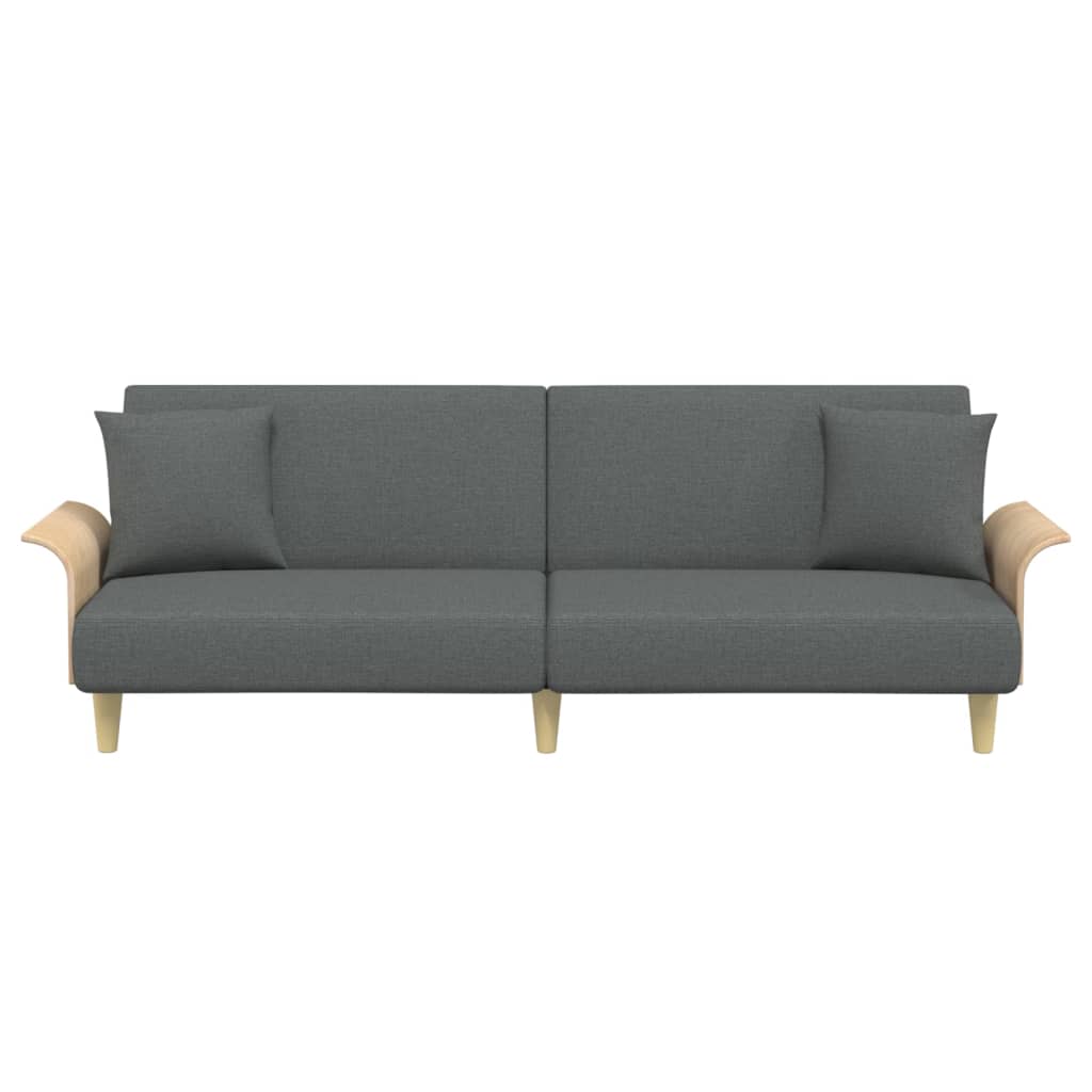 vidaXL Schlafsofa mit Armlehnen Dunkelgrau Stoff