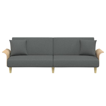 vidaXL Schlafsofa mit Armlehnen Dunkelgrau Stoff