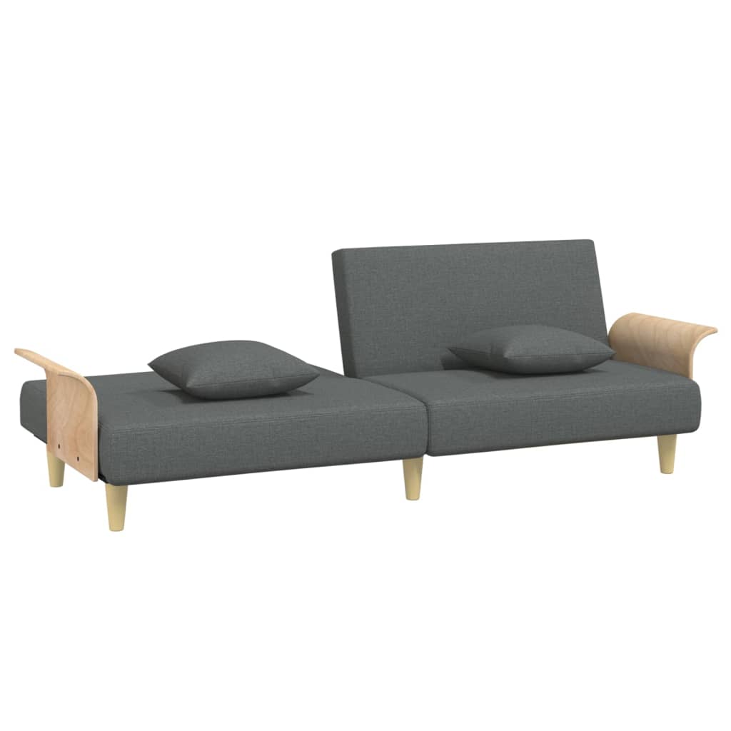 vidaXL Schlafsofa mit Armlehnen Dunkelgrau Stoff