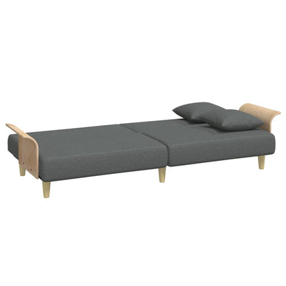 vidaXL Schlafsofa mit Armlehnen Dunkelgrau Stoff