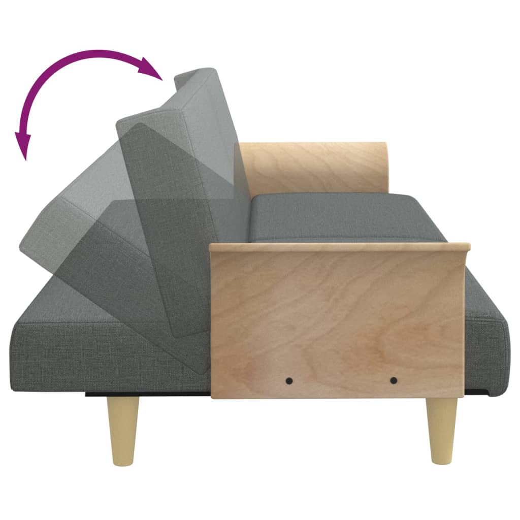vidaXL Schlafsofa mit Armlehnen Dunkelgrau Stoff