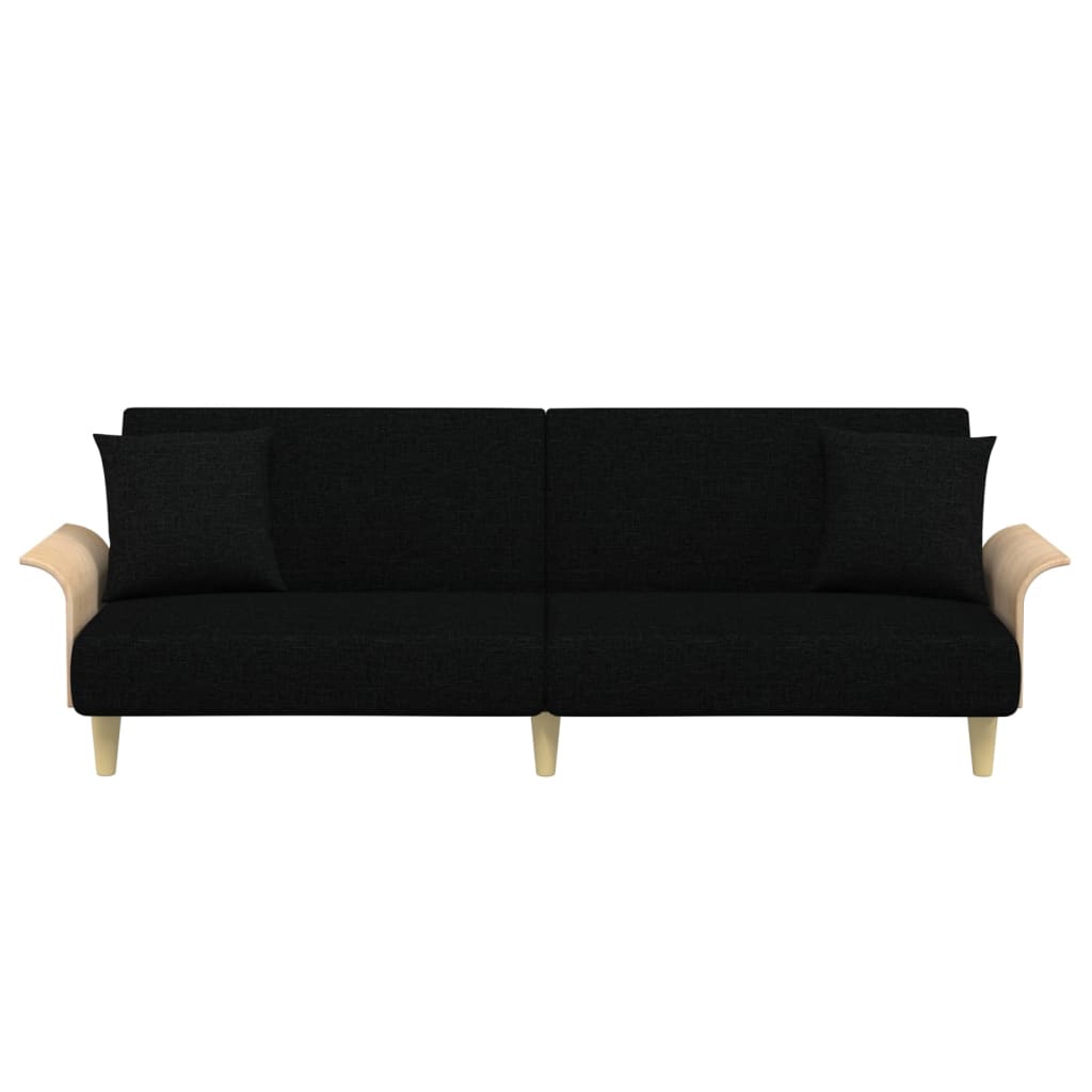 vidaXL Schlafsofa mit Armlehnen Schwarz Stoff