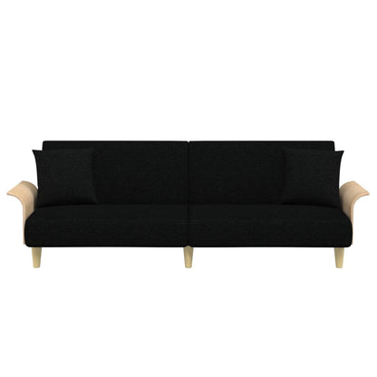 vidaXL Schlafsofa mit Armlehnen Schwarz Stoff
