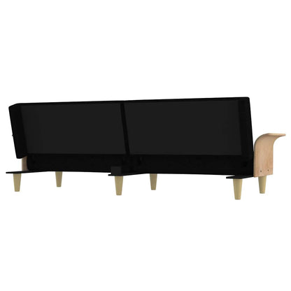 vidaXL Schlafsofa mit Armlehnen Schwarz Stoff