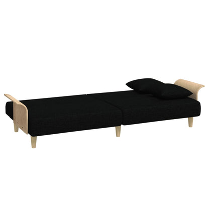 vidaXL Schlafsofa mit Armlehnen Schwarz Stoff