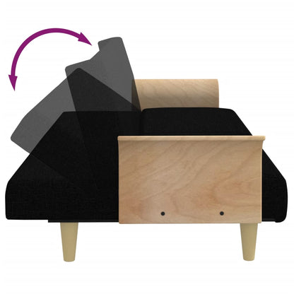 vidaXL Schlafsofa mit Armlehnen Schwarz Stoff