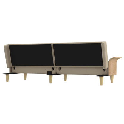 vidaXL Schlafsofa mit Armlehnen Creme Stoff