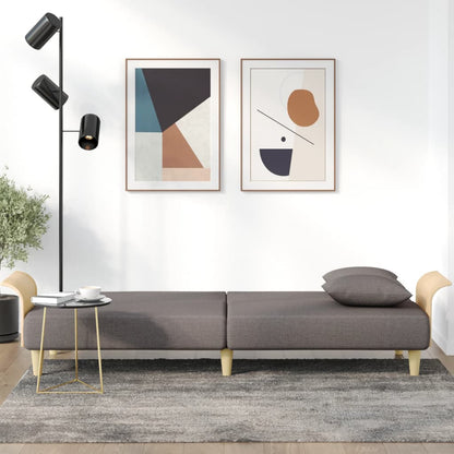 vidaXL Schlafsofa mit Armlehnen Taupe Stoff
