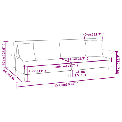 vidaXL Schlafsofa mit Armlehnen Taupe Stoff