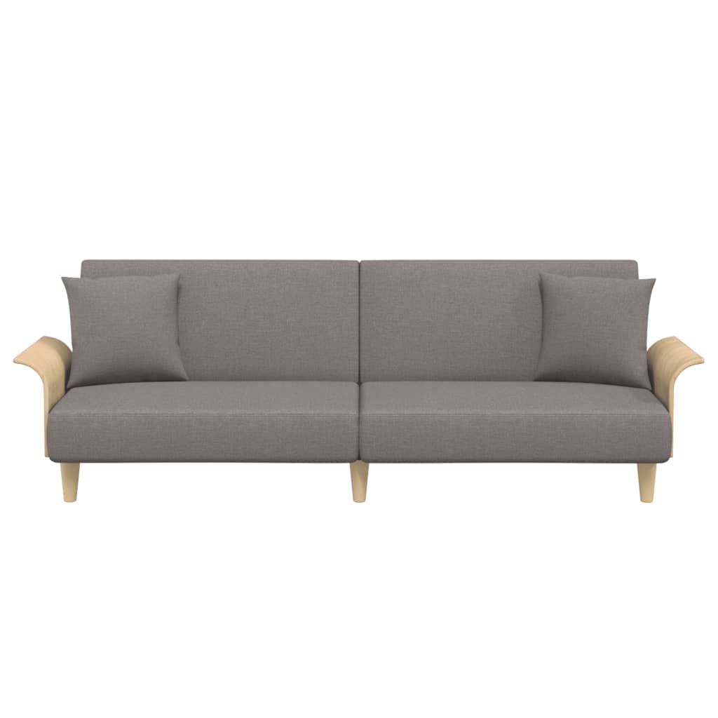 vidaXL Schlafsofa mit Armlehnen Taupe Stoff