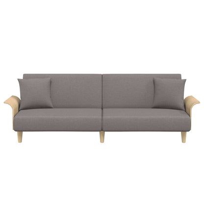 vidaXL Schlafsofa mit Armlehnen Taupe Stoff