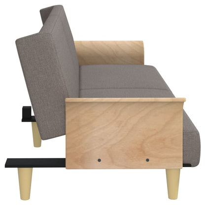 vidaXL Schlafsofa mit Armlehnen Taupe Stoff