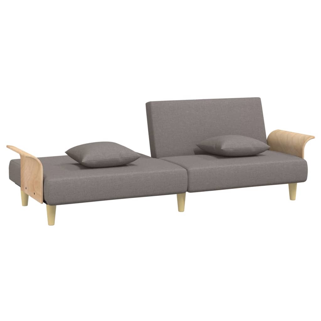 vidaXL Schlafsofa mit Armlehnen Taupe Stoff