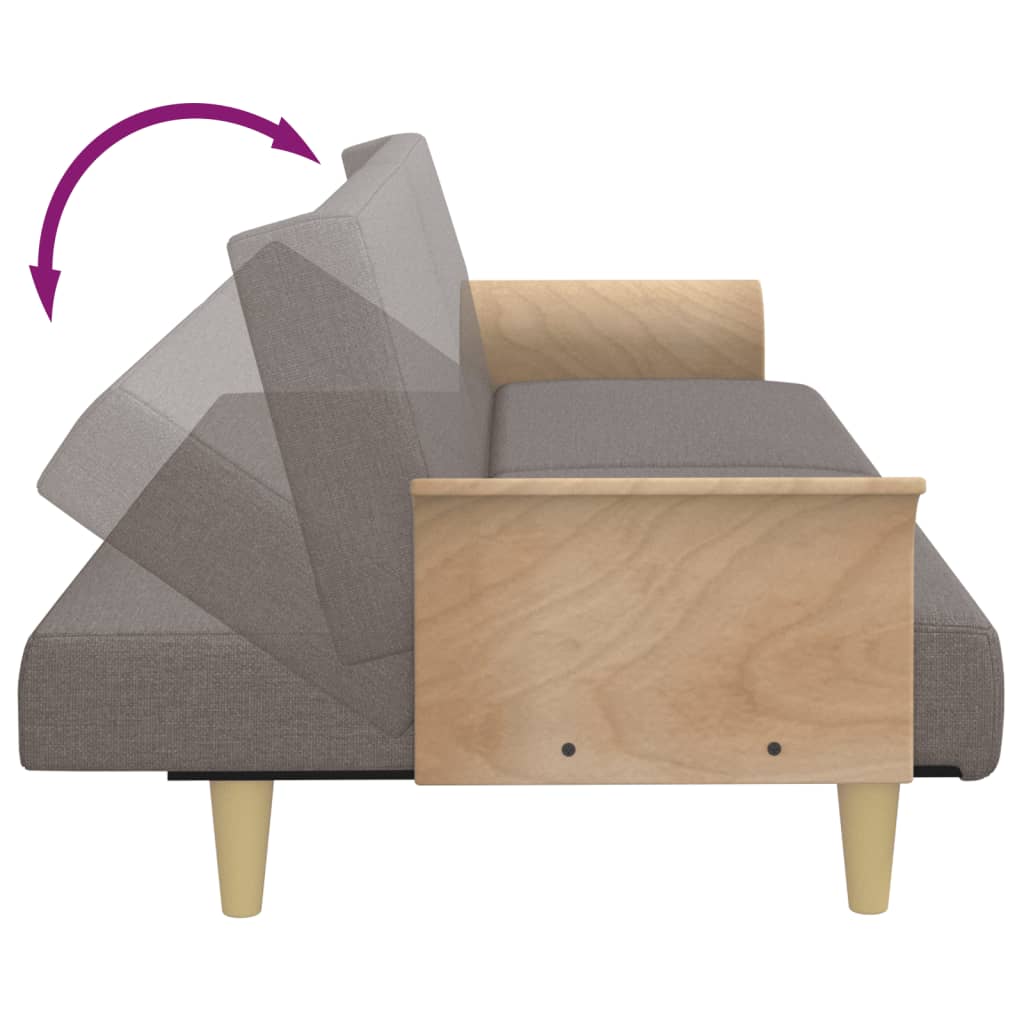 vidaXL Schlafsofa mit Armlehnen Taupe Stoff
